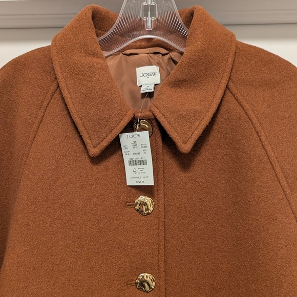 NWT J.Crew Women's Cropped Wool Blend Swing Coat Sz S - Picture 8 of 16